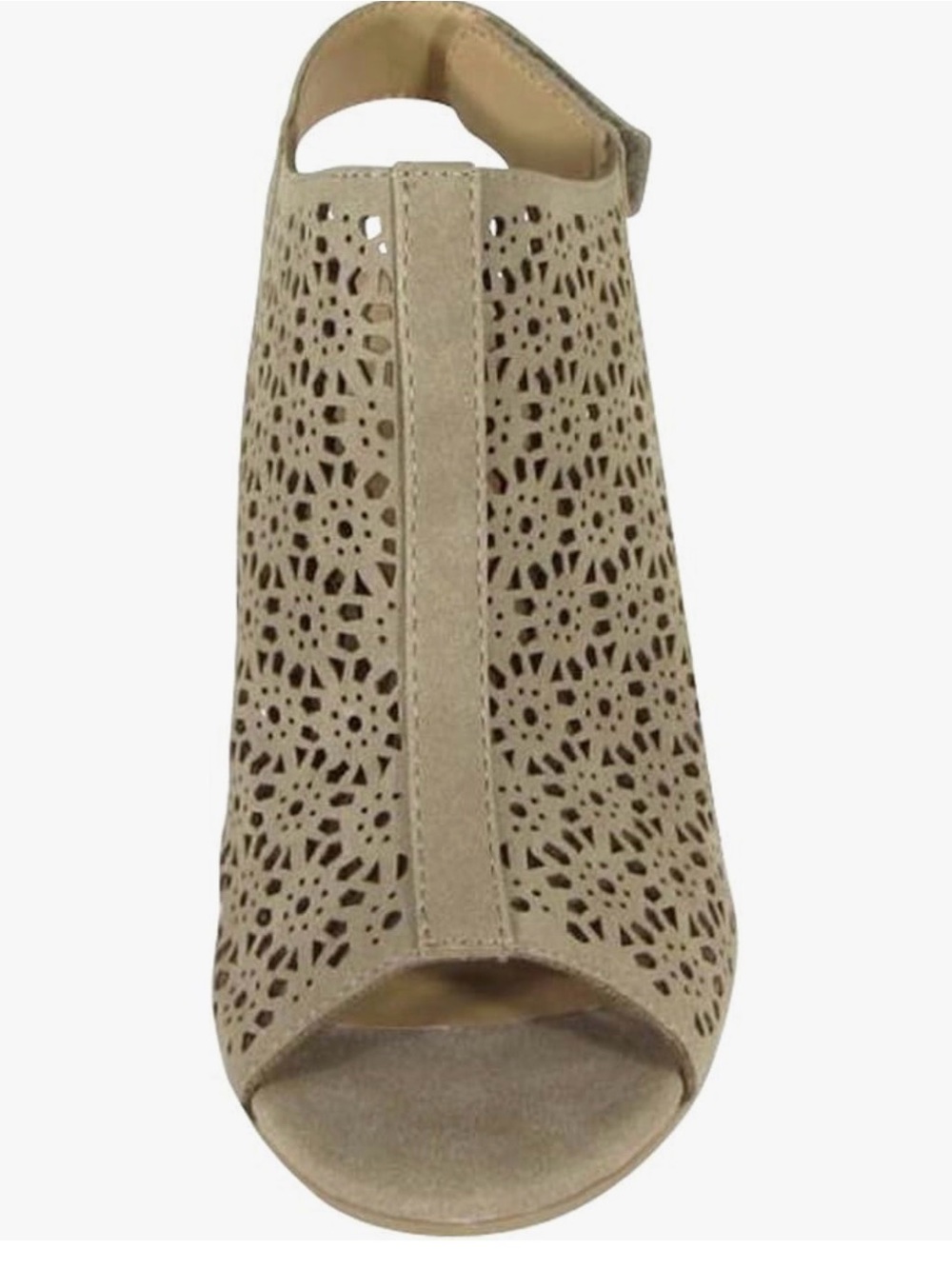 Cityclassified Taupe Laser-Cut Open-Toe Sandal